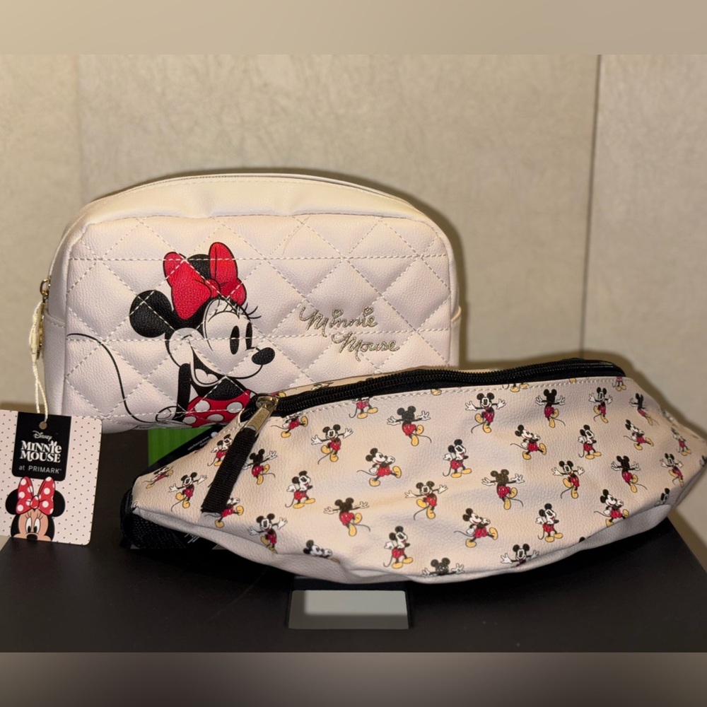 Primark Minnie Mouse Cosmetic Bag & Disney Mickey Belly Belt Bag Bundle NWT
